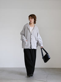 フーディーニットカーディガン