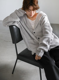 フーディーニットカーディガン