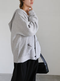 フーディーニットカーディガン