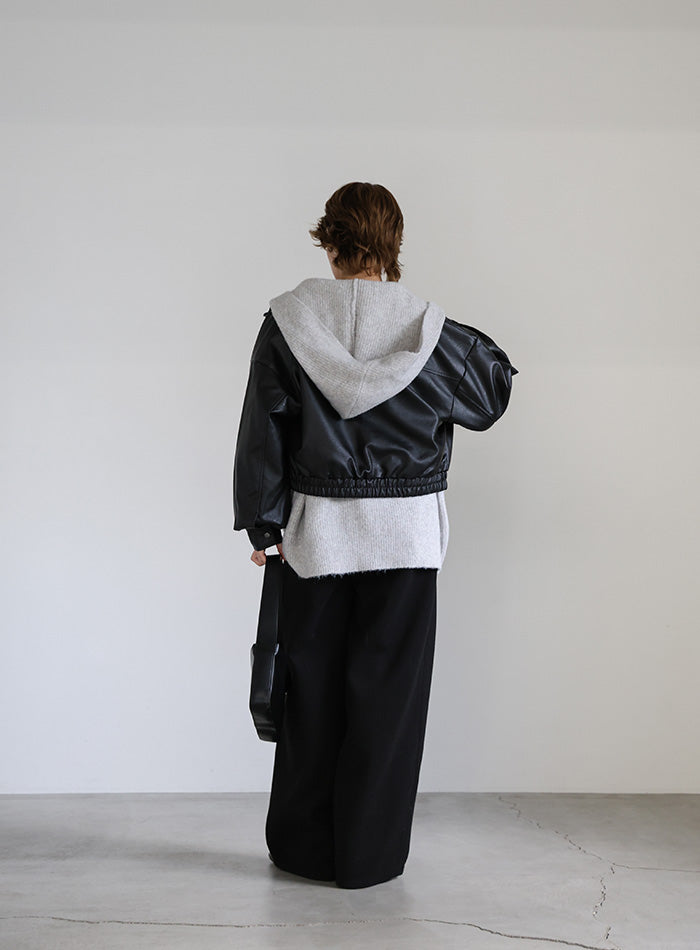 フーディーニットカーディガン