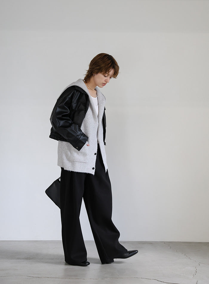 フーディーニットカーディガン