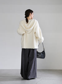 フーディーニットカーディガン