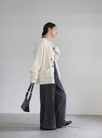 フーディーニットカーディガン