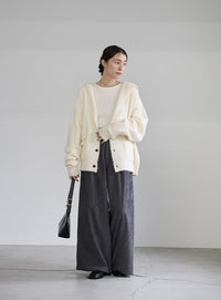 フーディーニットカーディガン