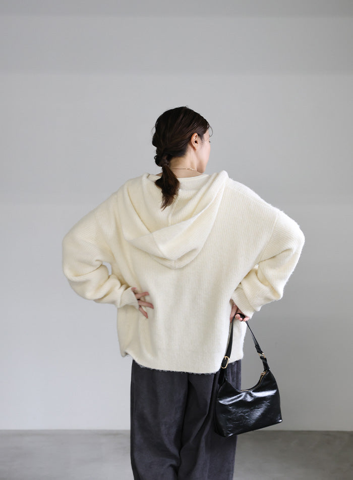 フーディーニットカーディガン