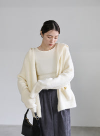 フーディーニットカーディガン