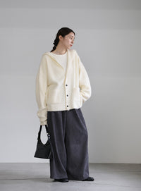 フーディーニットカーディガン