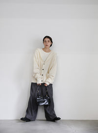 フーディーニットカーディガン