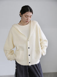 フーディーニットカーディガン