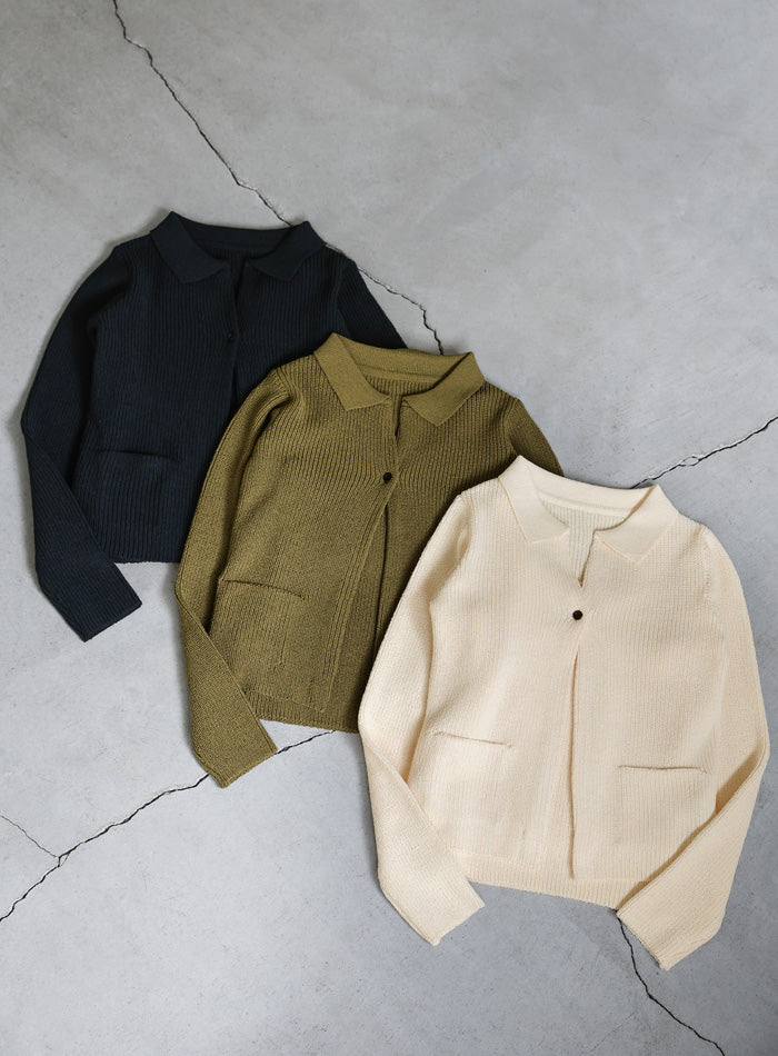 ポロカーディガンニットセット