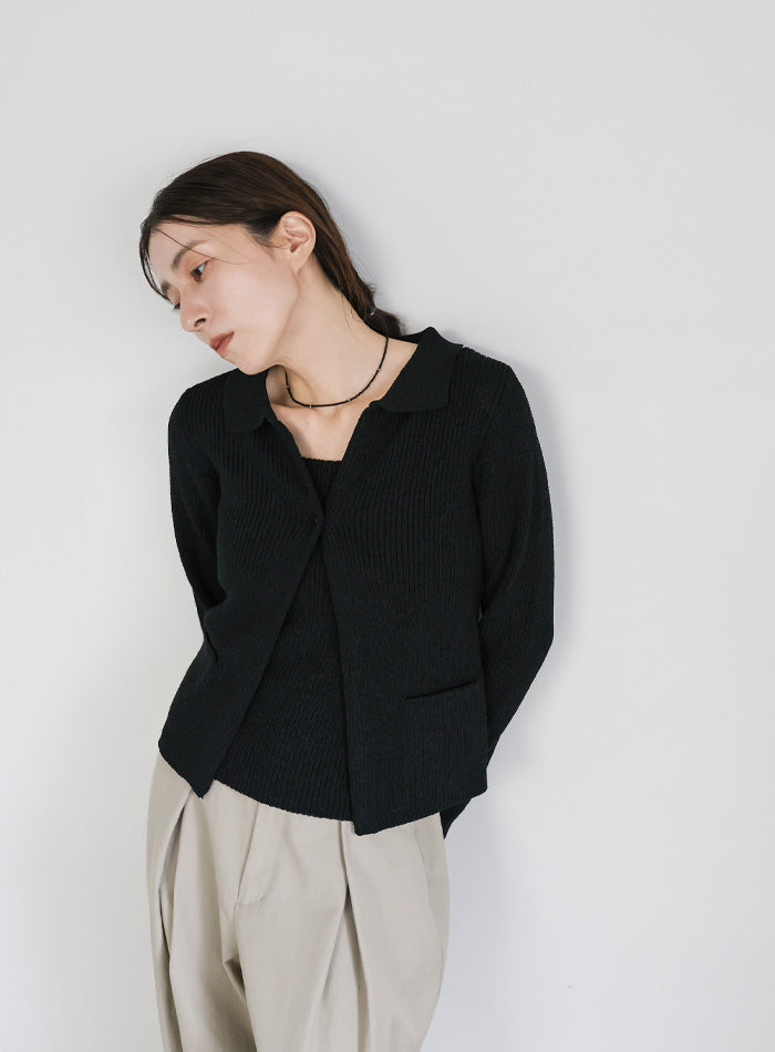 ポロカーディガンニットセット