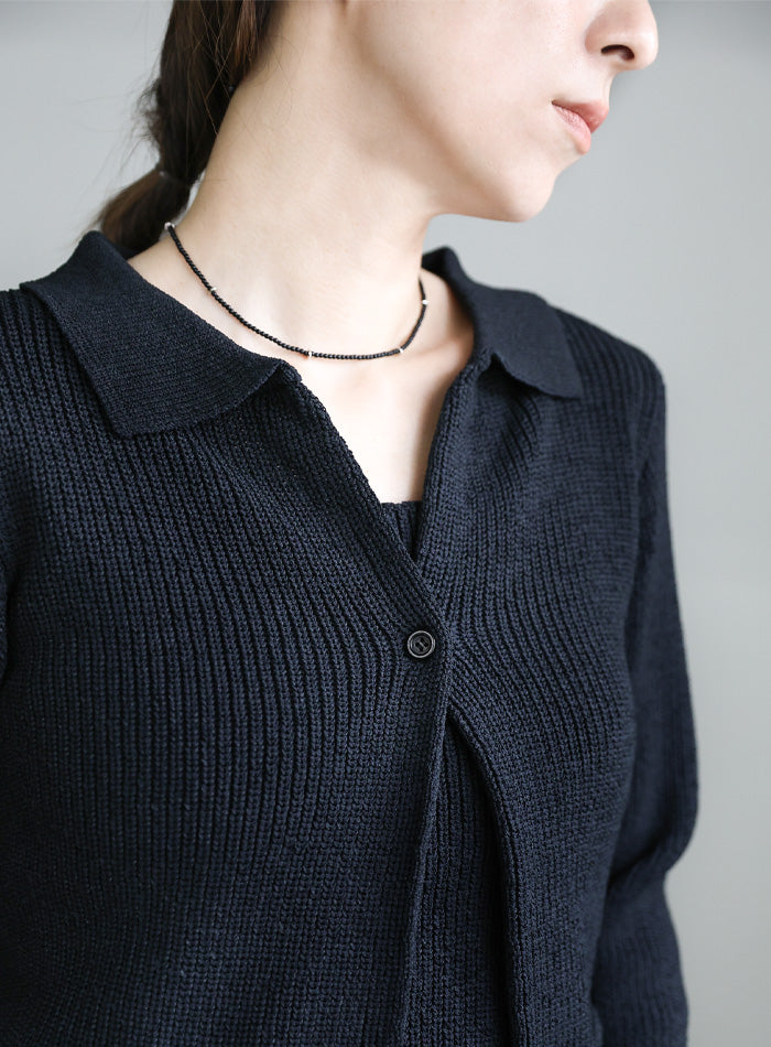 ポロカーディガンニットセット