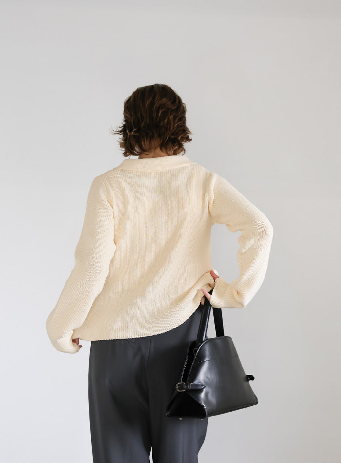 ポロカーディガンニットセット