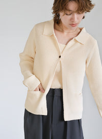 ポロカーディガンニットセット