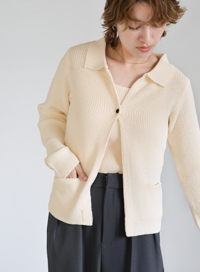 ポロカーディガンニットセット