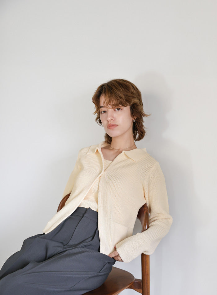 ポロカーディガンニットセット