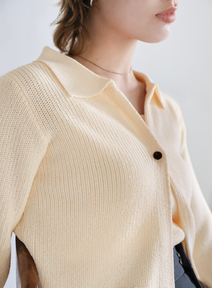 ポロカーディガンニットセット