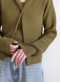 ポロカーディガンニットセット