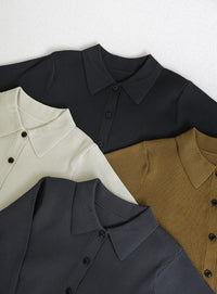 スポンディッシュポロニットカーディガン