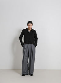 スポンディッシュポロニットカーディガン