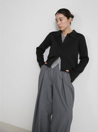 スポンディッシュポロニットカーディガン