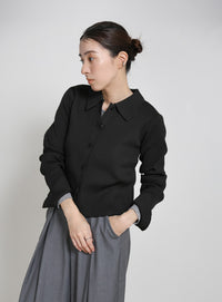 スポンディッシュポロニットカーディガン