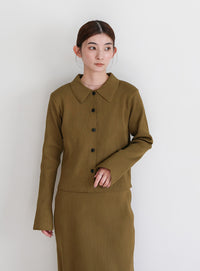 スポンディッシュポロニットカーディガン