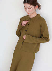 スポンディッシュポロニットカーディガン