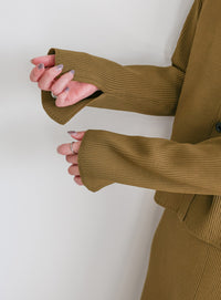 スポンディッシュポロニットカーディガン