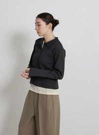 スポンディッシュポロニットカーディガン