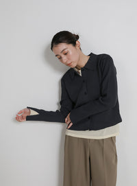 スポンディッシュポロニットカーディガン