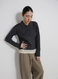 スポンディッシュポロニットカーディガン