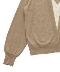 【Et】Layered Knit Cardigan