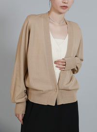 【Et】Layered Knit Cardigan