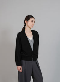 【Et】Layered Knit Cardigan
