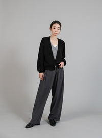 【Et】Layered Knit Cardigan