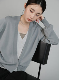 【Et】Layered Knit Cardigan