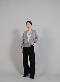 【Et】Layered Knit Cardigan