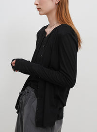 レイヤードライクシアーカーディガン