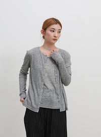 レイヤードライクシアーカーディガン