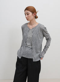 レイヤードライクシアーカーディガン