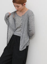 レイヤードライクシアーカーディガン