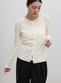 レイヤードライクシアーカーディガン