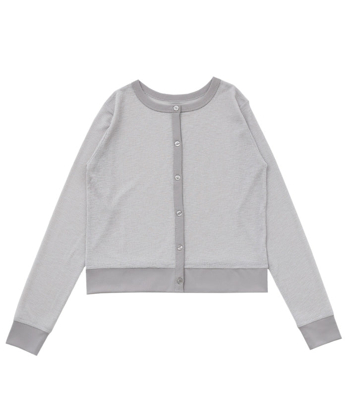 冷房対策】バイカラークルーネックシアーカーディガン – SELECT MOCA