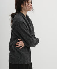 ストール付きモヘアライクニットカーディガン