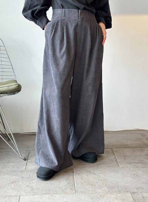 コーデュロイワイドストレートスラックス【by SON】