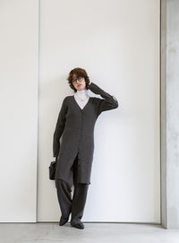 2WAYスリーブリブロングカーディガン【SALE】
