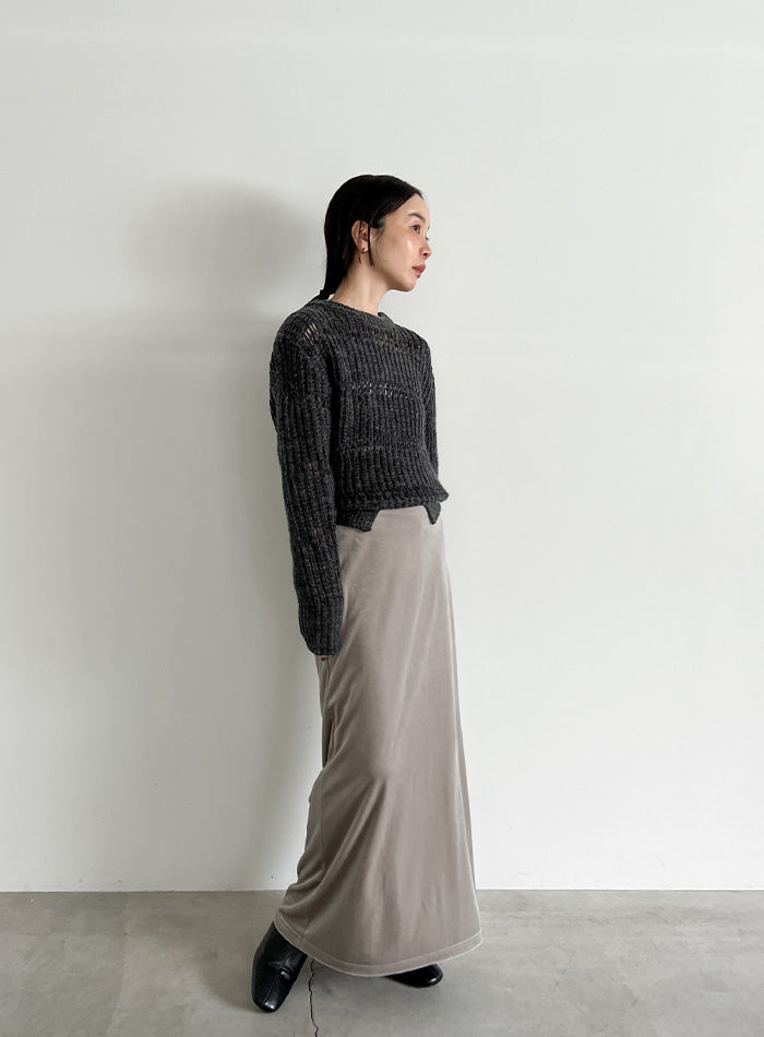 センタースリット透かし編みニット【by SON】