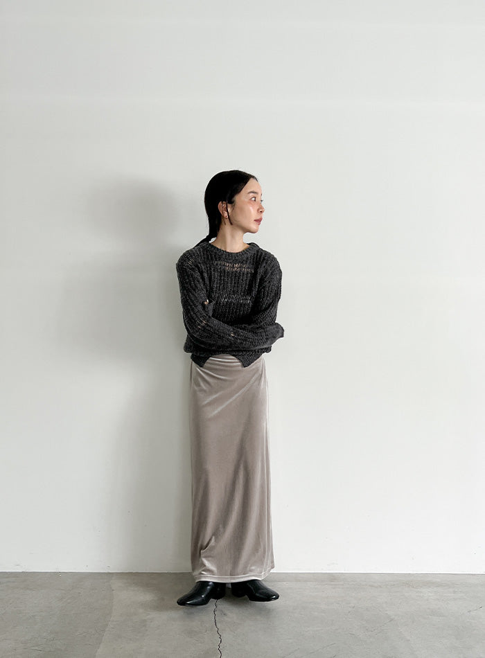 センタースリット透かし編みニット【by SON】