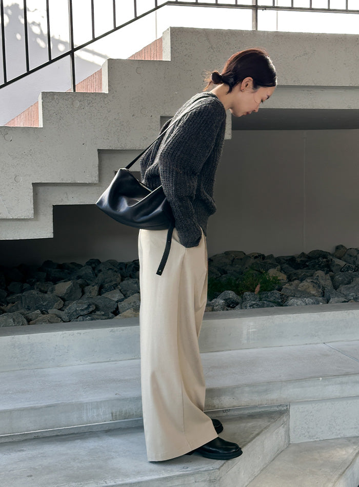 センタースリット透かし編みニット【by SON】